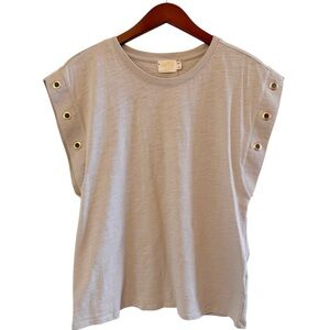 NATION Ltd. Los Angeles Oran Rivet Top Size Large in Light Tan